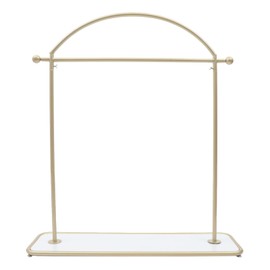Modern Gold Pipe Clothing Rack, Heavy Duty Clothes Hanging Holder, Wedding Dress Display Rack, Standing Garment Rack with Adjustable Footbed, Modern Display Rack for Home, Boutique, Retail, Gold