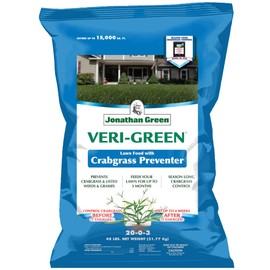 Jonathan Green (16001) Veri-Green Crabgrass Preventer Plus Fertilizer - 20-0-3 Lawn Fertilizer & Crabgrass Killer (15,000 Sq. Ft.)