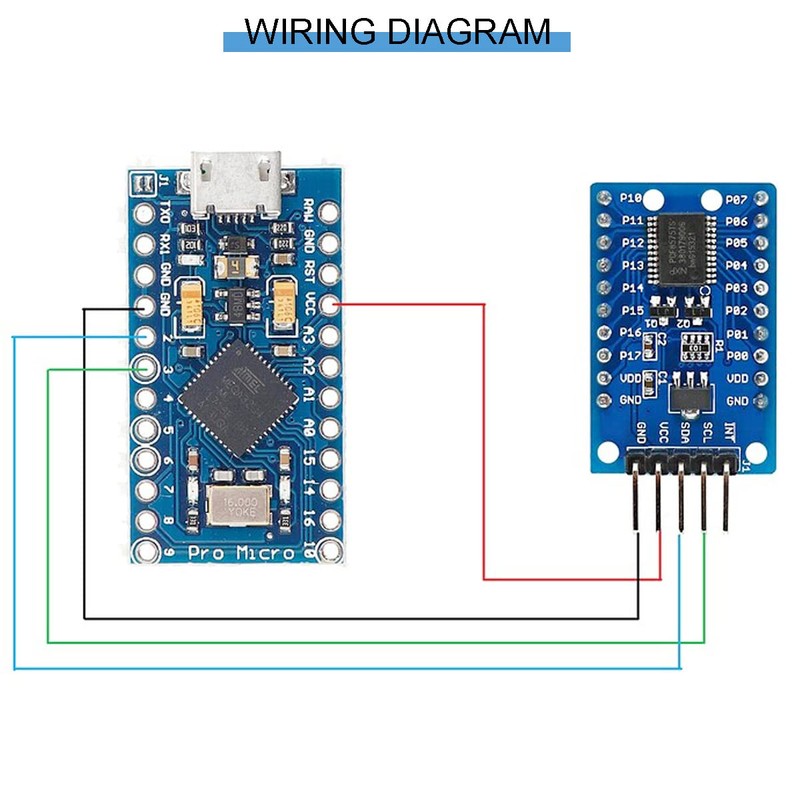 Youmile 2pcs PCF8575 Expansion Module I2C I/O Expansion Shield Module