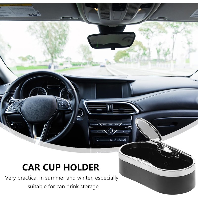 Beavorty Portavasos Doble para Coche, Plástico Negro, Antideslizante
