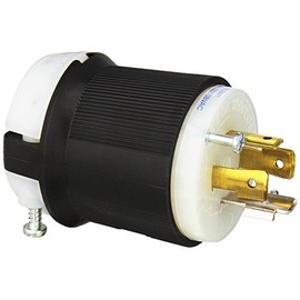 Hubbell HBL2441 Locking Plug, 20 amp, 120/208V, L18-20P, Black