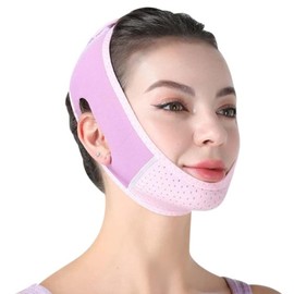 Double Chin Lift Mask, Chin Strap Double Chin Producer V Line Face Lifting Chin Mask Reusable V Line Face Lifting Chin Strap For Women Men (Purple)
