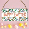 Happy Easter Vibrant Wooden Rectangle Plaque - Easter-Themed Decor for