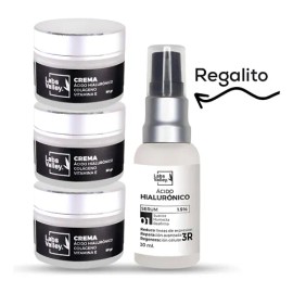 Pack 3 Cremas Faciales Con Ácido Hialurónico + Colágeno + B5 Todo Tipo De Piel