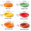 6-Piece Stackable Ceramic Burger Plate Set for Sauces & Dips