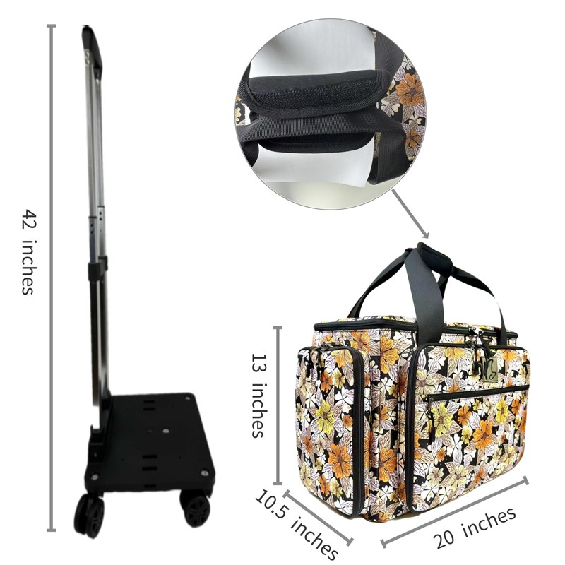 BatlFrist Rolling Teacher Bag with Five 360-Degree Rotating Wheels,Teacher Tote