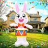 OurWarm 8FT Easter Inflatables Outdoor Decorations, Drumming Inflatable Easter Bunny