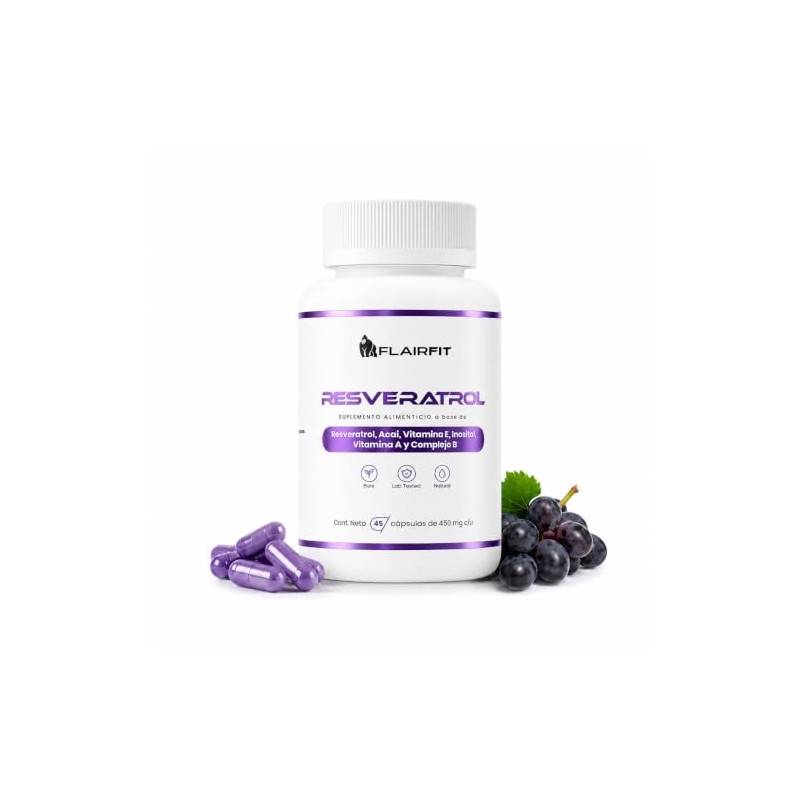 Resveratrol Suplemento Alimenticio, 45 Cápsulas