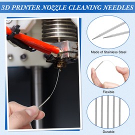 Kit de 100 Limpieza de Boquillas de Impresora 3D Limpiador de Agujas de 0,4 mm Kit de Herramientas de Limpieza de Boquillas de Acero Inoxidable Herramienta WDT de Distribución de Espresso