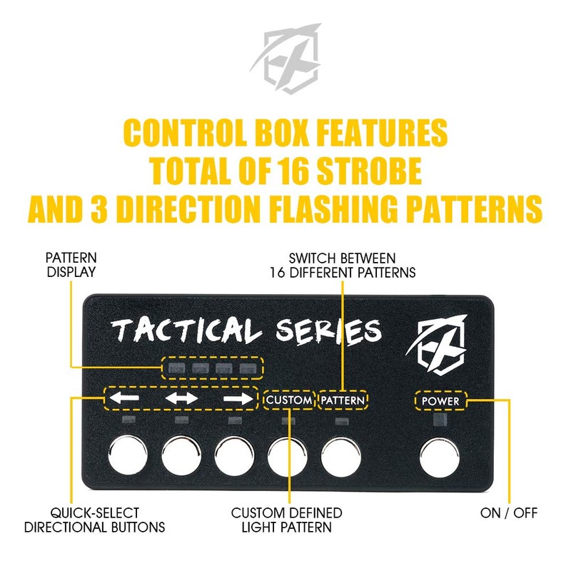Xprite White Red LED Surface Mount Strobe Lights Kit, w/Control