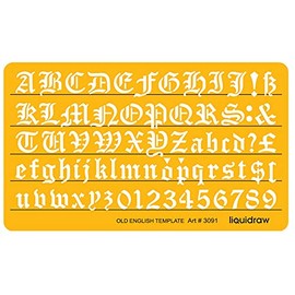 Old English Letter Stencils 10 mm, Lettering Stencils for Crafts English Stencil Alphabet Number Drawing Drafting Template