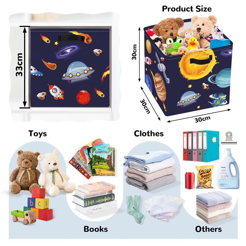 Clastyle Cosmic Space Kid Storage Cube Organizer Set Planets Stars