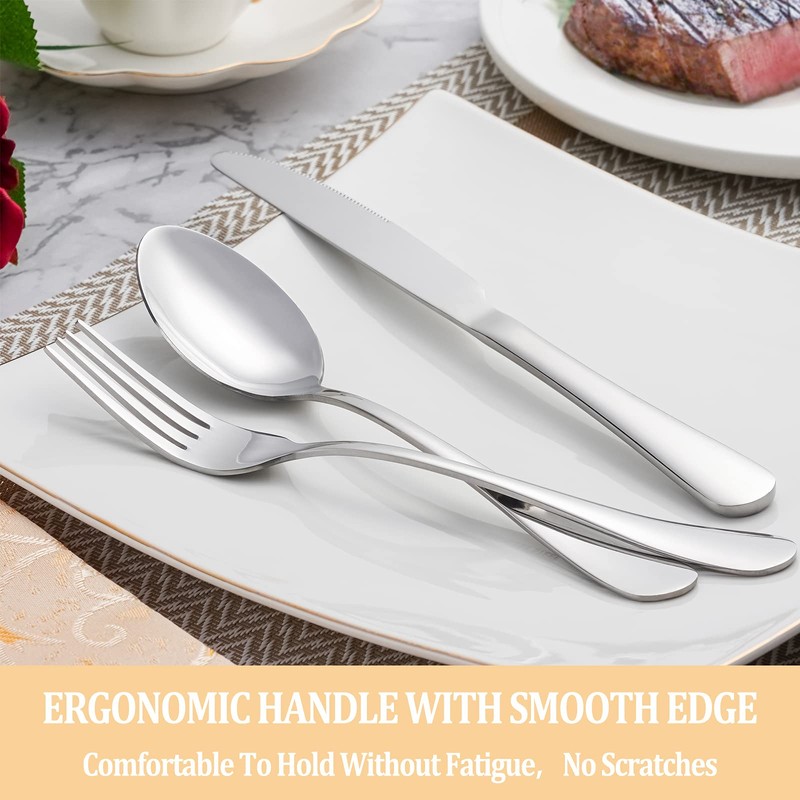 40 Piece Silverware Set Service for 8,Premium Stainless Steel Flatware