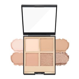 Paleta De Sombras De Ojos Mate Y Brillantes Kit Resistente Al Agua De Larga Duración En Tonos Marrones Neutros, Champán Y Gris Pardo Con Pincel...    