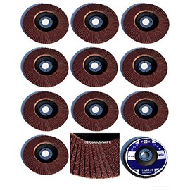10 Standard Serrated Discs Diameter 115 mm x 22.23 mm Grain 60 Sanding Discs Sanding Mop Discs Wood and Metal Brown