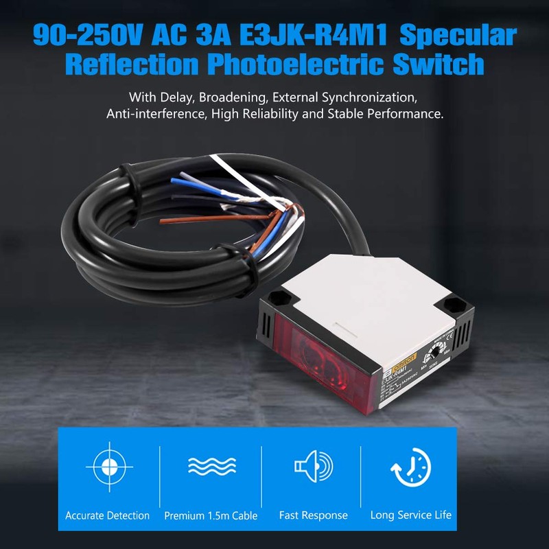 Photoelectric Sensor Switch, 90-250V AC 3A E3JK-R4M1 Specular Reflection Photoelectric