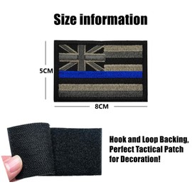 2Pcs Hawaii Blue Line State Flag Embroidery Hook-Loop Embroidered Patches