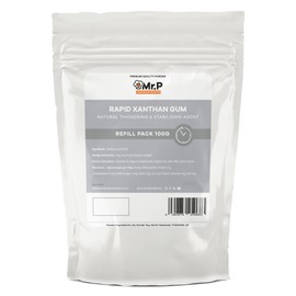 Mr.P Ingredients Rapid Agglomerated Xanthan Gum 100g Powder Rapid Thickener and Stabiliser Agent Vegan Vegetarian Gluten Free Halal Kosher Non-GMO Resealable Pouche