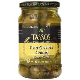 Tassos Stuffed Green Olives, Feta Cheese, 12 Ounce