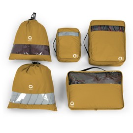 Hauptstadtkoffer - Packing Aid Suitcase Organiser Bags 5 Pieces Travel Organiser RipStop Packing Bags Waterproof Travel Packing Cubes Clothes Cosmetics Harvest Gold