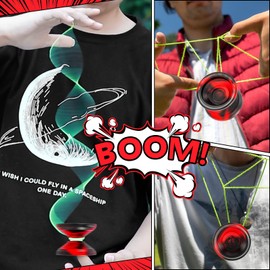 FETESNICE Yoyo Professional Responsive Yoyo for 8-12 Kids Beginner, Unresponsive Yoyo for Adults，Metal Trick Yo yo for Advanced Player，Pro Yo-yo with Yoyo Accessories（Red Black ）