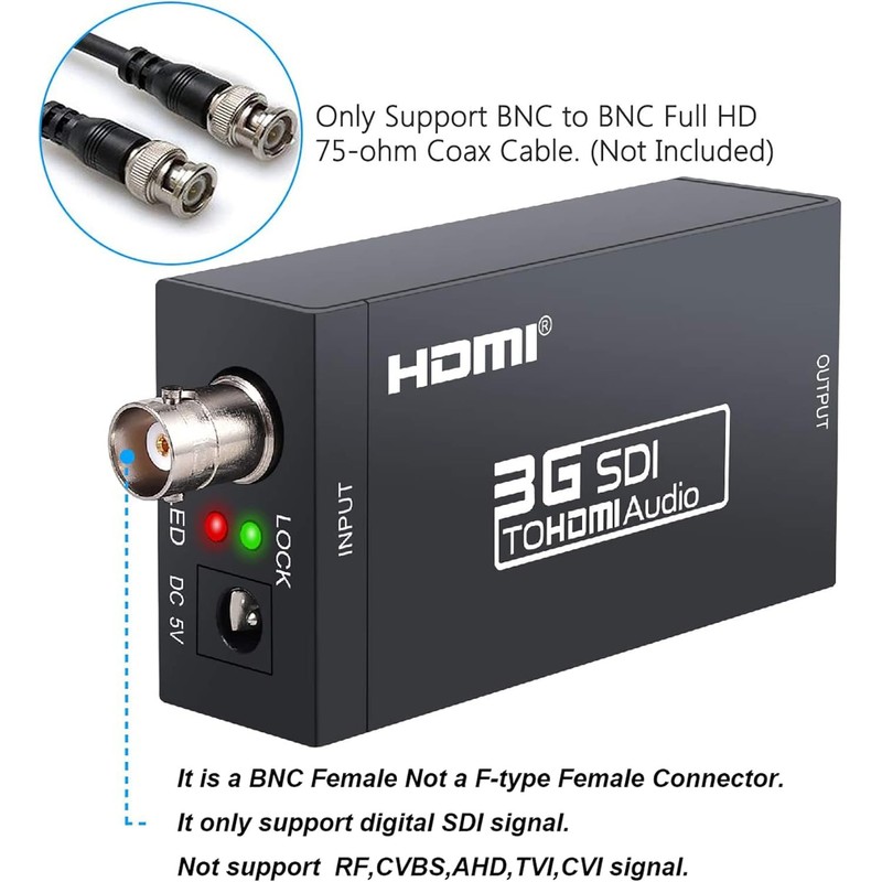 HDMI Converter Adapter - Mini 3G SDI to HDMI for