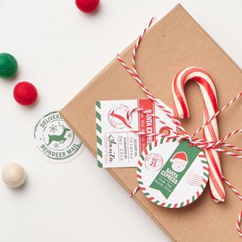 Big Dot of Happiness Santa's Special Delivery - from Santa Claus Christmas Favor Gift Tags (Set of 20)