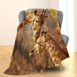 Ti Caldi Cute Giraffe Blanket Soft Animal Flannel Throw Blanket for Adults Kids Women Boys Girls - Warm Cozy Lightweight Fuzzy Blankets for Couch, Bed, Travel, Outdoor 50×60 in
