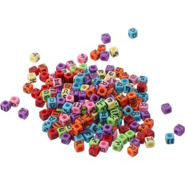 YYlingx 200Pcs Acrylic Cube Beads Symbols Letter Beads Multicolor with Letters for DIY