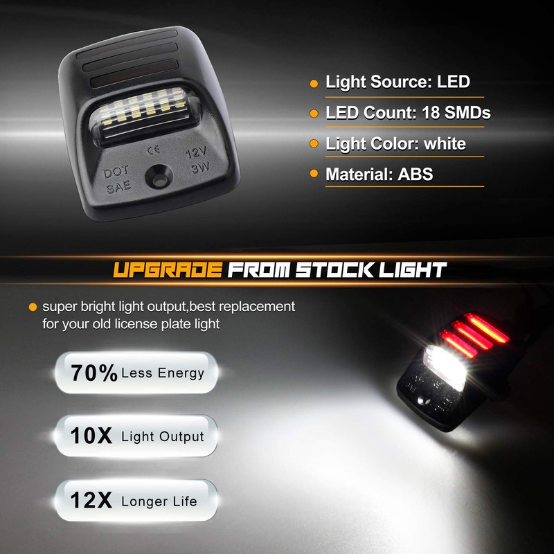RUXIFEY - Luces LED para matrícula con tubo de neón
