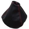 AERZETIX: Gear Stick Gaiter Faux Leather Black with Red Stitching
