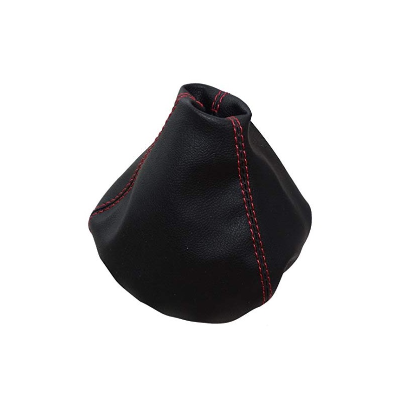 AERZETIX: Gear Stick Gaiter Faux Leather Black with Red Stitching