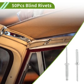 HOPESPANNER 4mm Grip Diameter 25mm Grip Length 8.4mm Flange Diameter Dome Head Tri-Fold Rivets Repairing Tool Assortment Kit Aluminum 50 Pcs