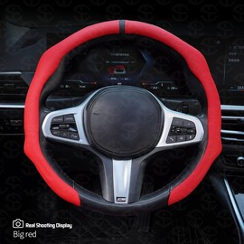Napa Nappa Leather Centering Mark car steering wheel cover Quick Turn Non-Slip Breathable Ultra-Thin Universal Grip Cover Suitable for Four Seasons car accessories:_Napa Orange 