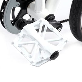 Aluminium Alloy Cycling Bike Pedals, Lightweight Bike Platform Pedals for Mountain Bike BMX MTB Road Bicycle (White)