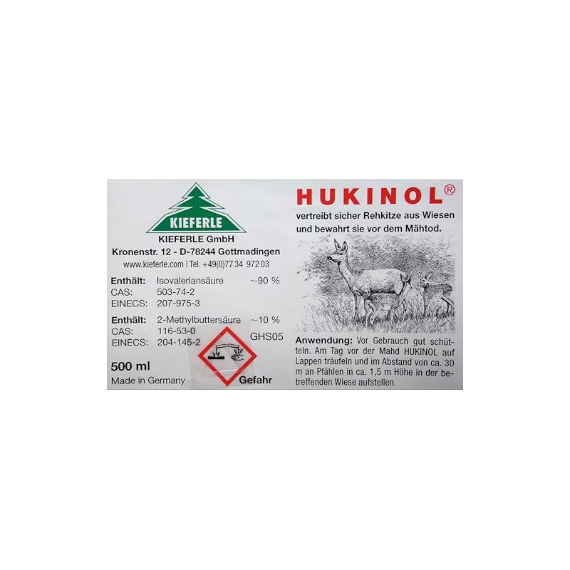 Kieferle Hukinol 500 ml Wild Vergrämung Weathering Wild Damage Prevention