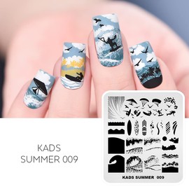 KADS Nail Art Stamping Plate Template Warm Color Summer Series Stamp Plate Nail DIY Tool (SU009)