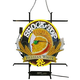 Handmade Glass Tube Neon Light Sign Compatible For xinch Shock Top Belgian White Sign for Wall Decor Bar Pub Recreation Lights Windows Glass Wall Signs 24 X 20 Inches High Definition Jet Graphic Printing Board