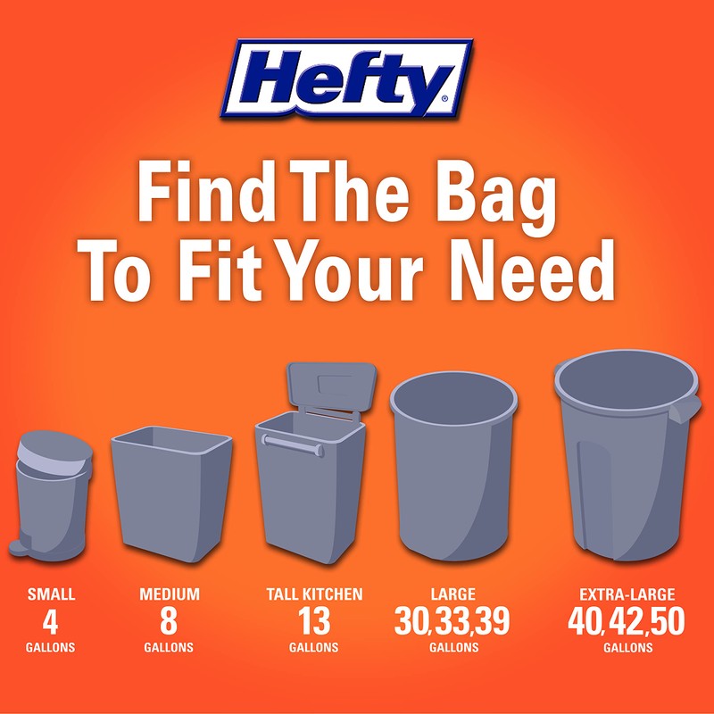Hefty Hefty Small Garbage Bags, Flap Tie, Lavender & Sweet