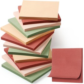 Thenshop 12 Pads Retro Sticky Notes 3''x3'', Self Stick Notes Pads Retro Office Supplies, Vintage Aesthetic School Accessories 50 Sheets/pad
