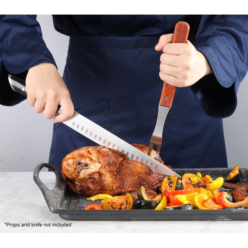 New Star Foodservice | Commercial Grade BBQ Fork, Wood Handle