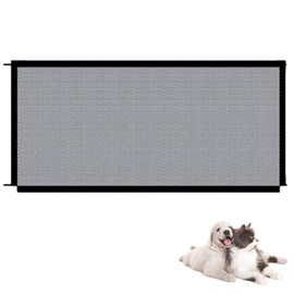 Stair Gates 110x72cm Safety Gate Stair Gates for Dogs Gate Stairs Dog Gates Lockable Safety Guard Easy to Install for Indoor, Outdoor Retractable Gate Portable Mesh Dog Pet Gates