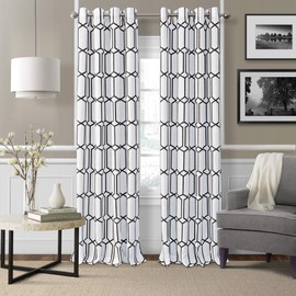 Elrene Home Fashions Kaiden Geometric Room Darkening Window Curtain Panel, 52" W x 95" L (1, Black