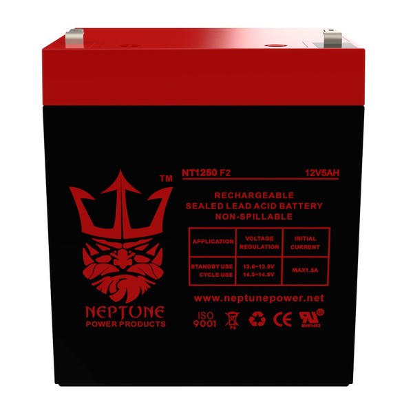 Neptune Power Products 12V 5Ah F2 NT1250 SLA Battery Replacement