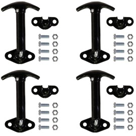 Buyers Products Wj96WCB4 Spring-Loaded 90 Deg Hood Catch with Keeper and Hardware - Black Enamel Finish, 4 Pack
