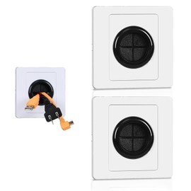 Cable Entry Cover - TRACOMPAN 2PCS Wall Cable Cover for TV Setup/Home Office | Adjustable Cable Hole Cover Wall for Covering Outlets, Receptacles and Tidying Cords
