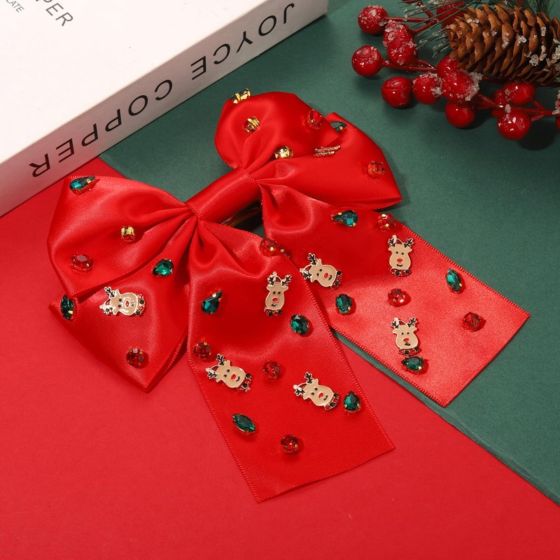 Christmas Hair Bows for Women Christmas Bow Tree Hair Bow