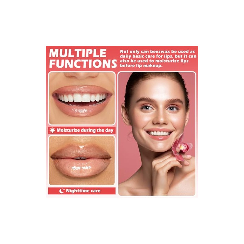 3 bálsamos labiales de abeja, olla hidratante durante la noche