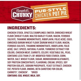 Campbell's Chunky Soup, Pub-Style Chicken Pot Pie Soup, 18.8 oz Can