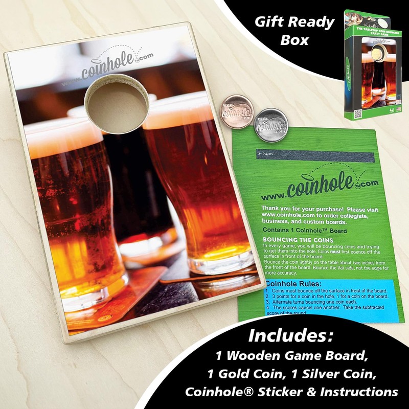 Coinhole Desktop Game Coin Bouncing Party Game | Tabletop Cornhole